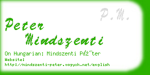 peter mindszenti business card